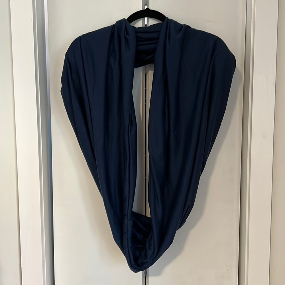 Navy blue travel infinity scarf